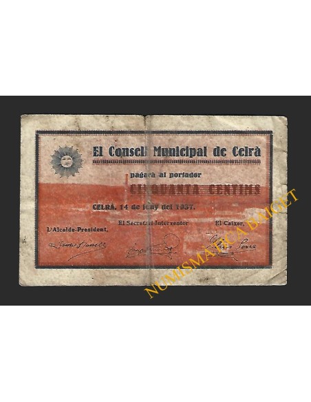 CELRÀ (Girona) - 1 pesseta 1937