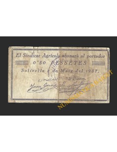 SOLIVELLA  (Tarragona) - 0'50 pessetes 1937