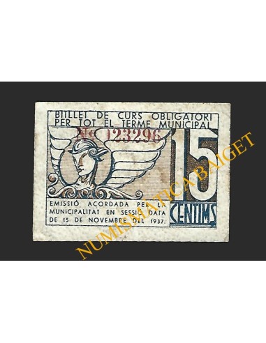 TERRASSA (Barcelona) - 15 cèntims 1937