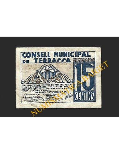 TERRASSA (Barcelona) - 15 cèntims 1937