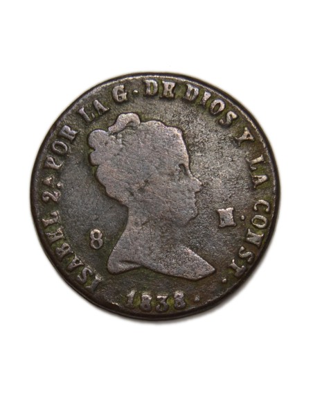 ISABEL II - 8 maravedís 1838 Segovia