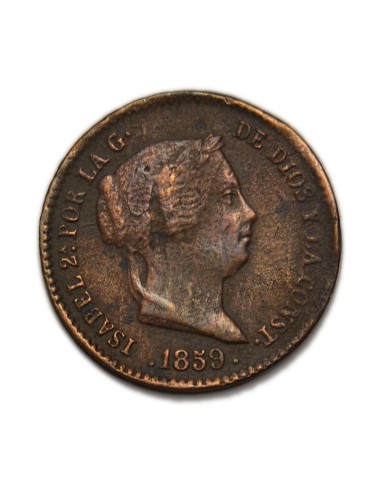 ISABEL II - 10 céntimos de real 1859 Segovia