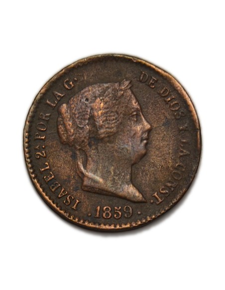 ISABEL II - 10 céntimos de real 1859 Segovia