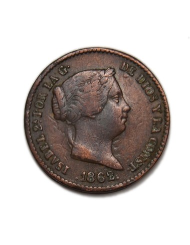 ISABEL II - 10 céntimos de real 1862 Segovia