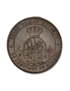 ISABEL II - 2 1/2 céntimos de escudo 1867 Sevilla 2