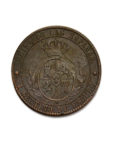 ISABEL II - 1 céntimo de escudo 1868 Barcelona