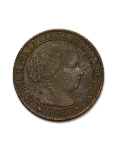ISABEL II - 1 céntimo de escudo 1868 Barcelona