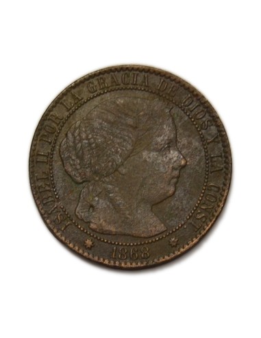 ISABEL II - 1 céntimo de escudo 1868 Barcelona