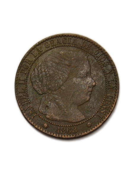 ISABEL II - 1 céntimo de escudo 1868 Barcelona