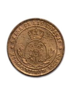 ISABEL II - 1/2 céntimo de escudo 1868 Barcelona 2