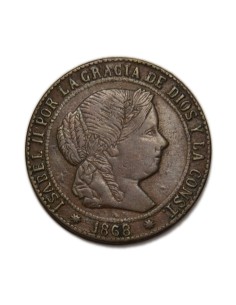 ISABEL II - 2 1/2 céntimos de escudo 1868 Barcelona FALSA DE EPOCA