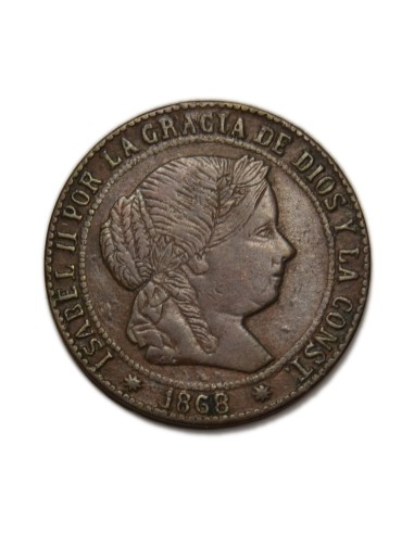 ISABEL II - 2 1/2 céntimos de escudo 1868 Barcelona FALSA DE EPOCA