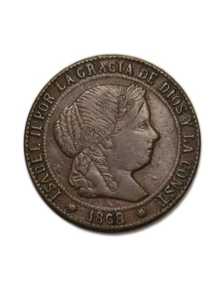 ISABEL II - 2 1/2 céntimos de escudo 1868 Barcelona FALSA DE EPOCA