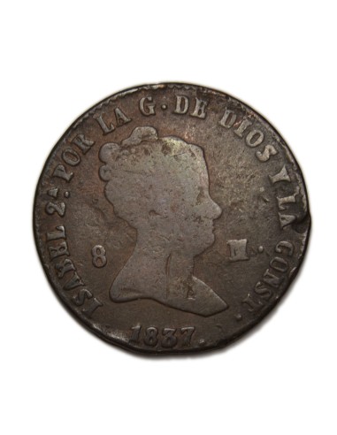 ISABEL II - 8 maravedís 1837 Segovia
