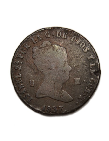 ISABEL II - 8 maravedís 1837 Segovia