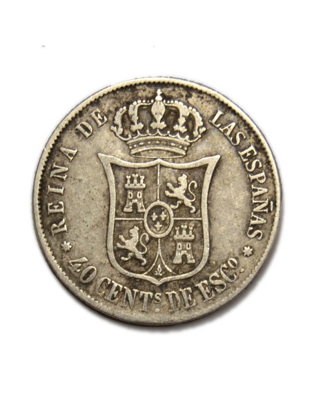 ISABEL II - 40 céntimos de escudo 1866 Sevilla