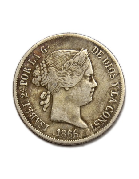 ISABEL II - 40 céntimos de escudo 1866 Sevilla