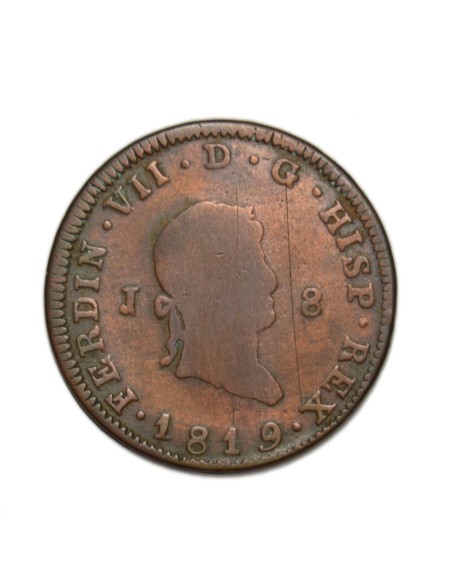 FERNANDO VII - 8 maravedís 1819 Jubia