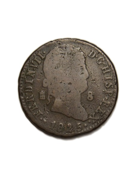 FERNANDO VII - 8 maravedís 1825 Segovia