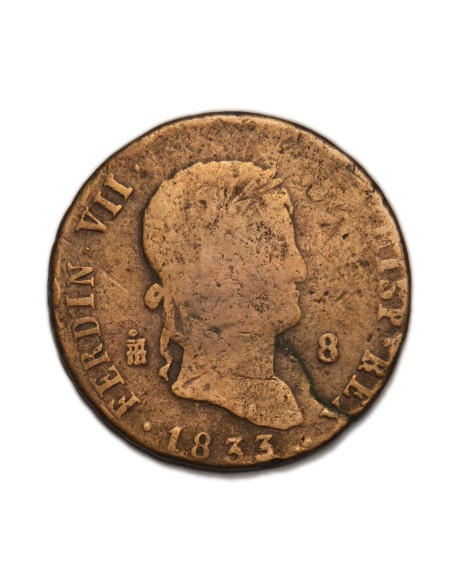 FERNANDO VII - 8 maravedís 1833 Segovia