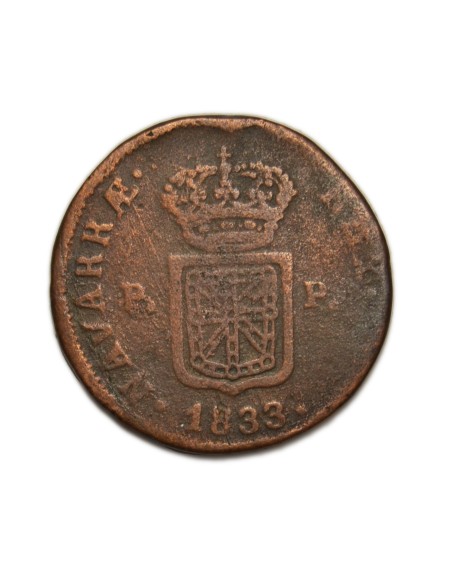 FERNANDO VII - 3 maravedís 1833 Pamplona
