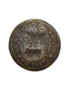 FERNANDO VII - 1/4 de real 1817 Caracas (contramarca)