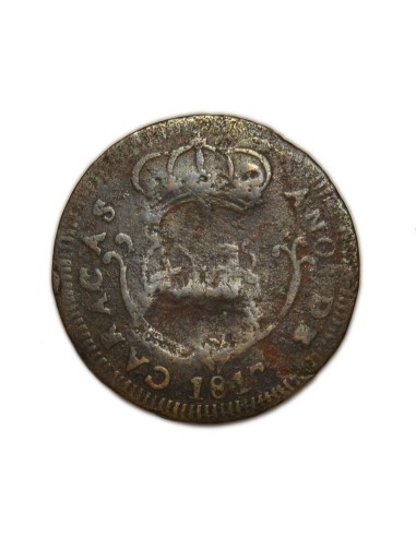 FERNANDO VII - 1/4 de real 1817 Caracas (contramarca)