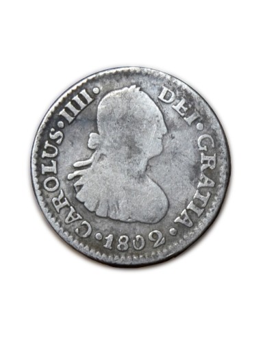 CARLOS IV - 1/2 REAL 1802 MEXICO
