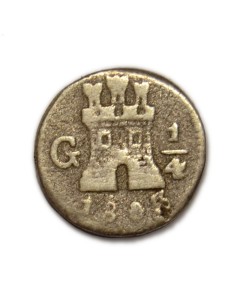 CARLOS IV - 1/4 REAL 1803 GUATEMALA