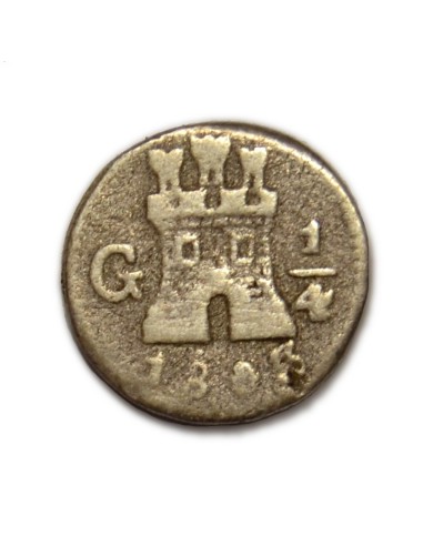 CARLOS IV - 1/4 REAL 1803 GUATEMALA