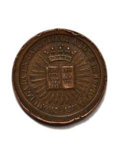 ISABEL II 1837 - MEDALLA PROMULGACION DE LA CONSTITUCION - BARCELONA 2