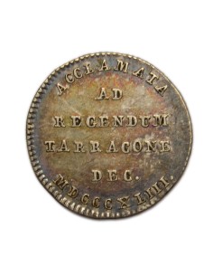 ISABEL II 1843 - MEDALLA PROCLAMACIÓN - MAYORIA DE EDAD - TARRAGONA 2