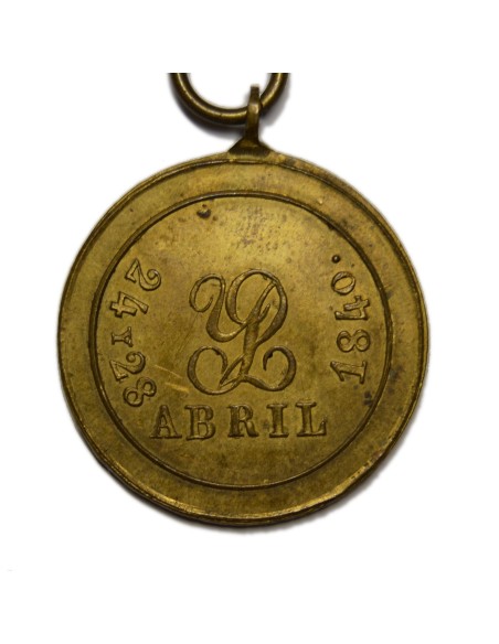 ISABEL II 1840 - MEDALLA DE LAS BATALLAS DE PERACAMPS (LLEIDA)