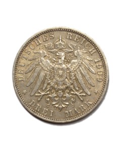 ALEMANIA - REINO DE PRUSIA - 3 MARCOS 1909 2