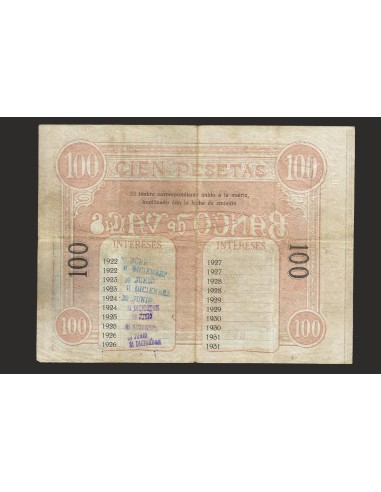 BANCO DE VALLS (TARRAGONA), 100 PESETAS 1922