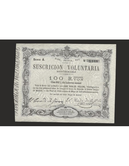 CARLOS VII 100 REALES DE VELLON 1870