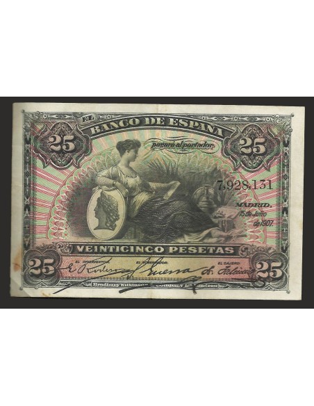 ALFONSO XIII, 25 PESETAS 1907