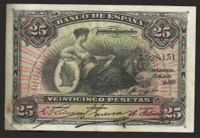 ALFONSO XIII, 25 PESETAS 1907