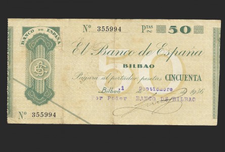 II REPÚBLICA BILBAO 50 PESETAS 1936