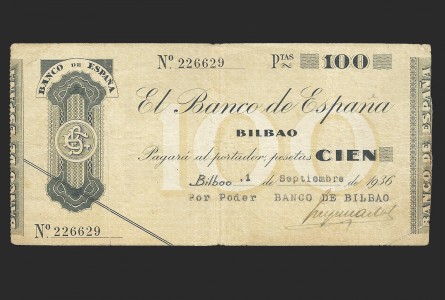 II REPÚBLICA BILBAO 100 PESETAS 1936