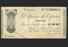 II REPÚBLICA BILBAO 100 PESETAS 1936