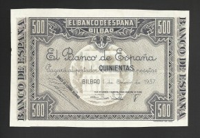 II REPÚBLICA BILBAO 500 PESETAS 1937