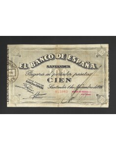 II REPÚBLICA SANTANDER 100 PESETAS 1936