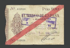 II REPÚBLICA GIJÓN 100 PESETAS 1936