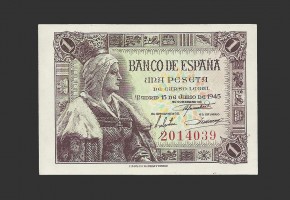 ESTADO ESPAÑOL 1 PESETA 1945 SIN SERIE