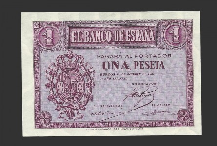 ESTADO ESPAÑOL 1 PESETA 1937 SERIE B