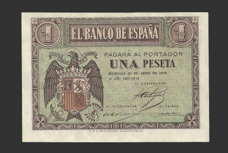 ESTADO ESPAÑOL 1 PESETA 30-04-38 SERIE D