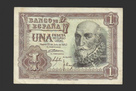 ESTADO ESPAÑOL 1 PESETA 1953 SIN SERIE