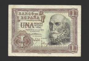 ESTADO ESPAÑOL 1 PESETA 1953 SIN SERIE