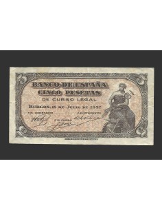 ESTADO ESPAÑOL 5 PESETAS 1937 SERIE C